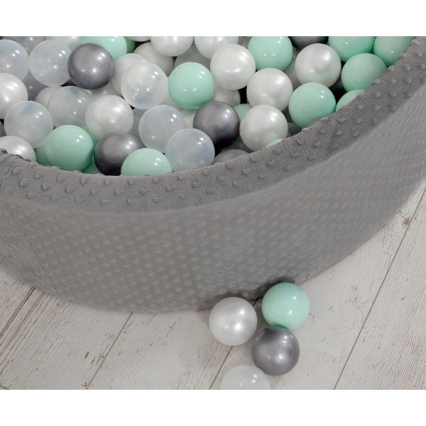Bällebad aus Minkystoff Höhe 30 cm mit Bällen 200st- dunkelgrau