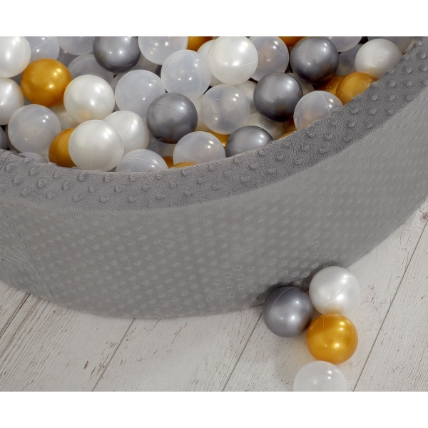 Bällebad aus Minkystoff Höhe 30 cm mit Bällen 200st- dunkelgrau
