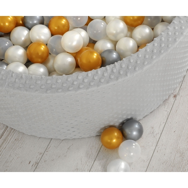 Bällebad aus Minkystoff Höhe 30 cm mit Bällen 200st- grau