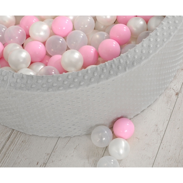 Bällebad aus Minkystoff Höhe 30 cm mit Bällen 200st- grau