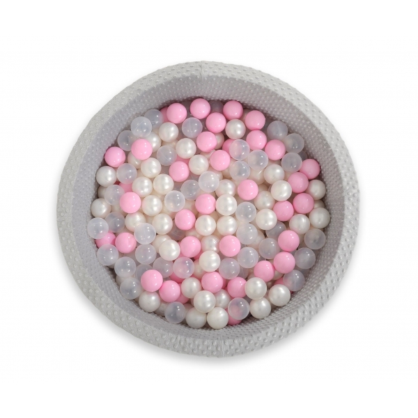 Bällebad aus Minkystoff Höhe 30 cm mit Bällen 200st- grau