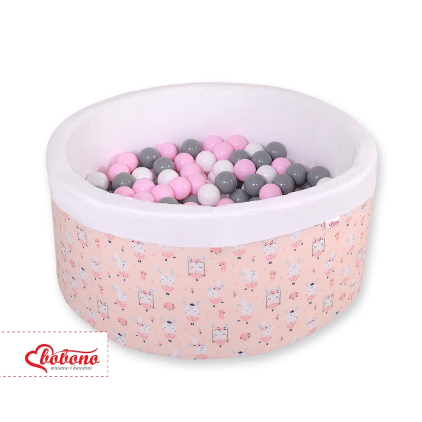 Bällebad aus Minkystoff mit Bällen 200st - Ballerinen rosa