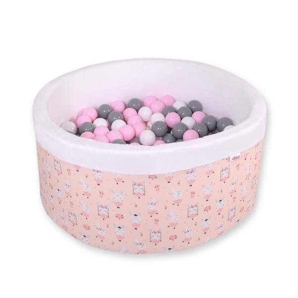 Bällebad aus Minkystoff mit Bällen 200st - Ballerinen rosa