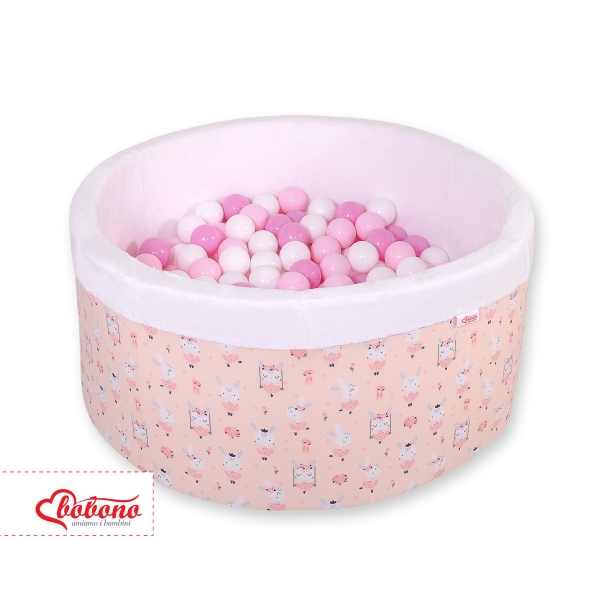 Bällebad aus Minkystoff mit Bällen 200st - Ballerinen rosa