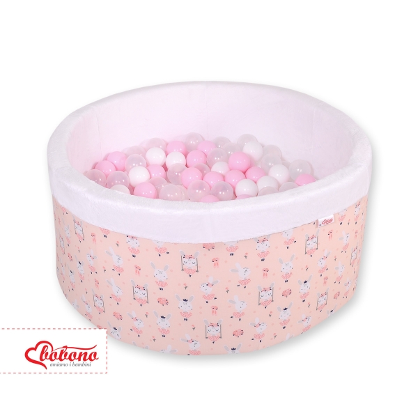 Bällebad aus Minkystoff mit Bällen 200st - Ballerinen rosa