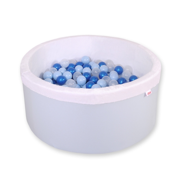 Bällebad aus Minkystoff mit Bällen 200st - blau