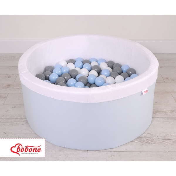 Bällebad aus Minkystoff mit Bällen 200st - blau