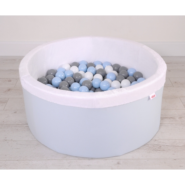Bällebad aus Minkystoff mit Bällen 200st - blau