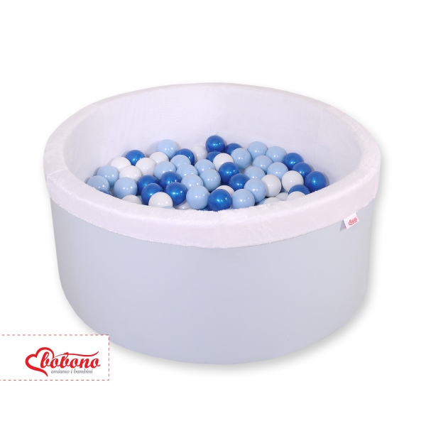 Bällebad aus Minkystoff mit Bällen 200st - blau