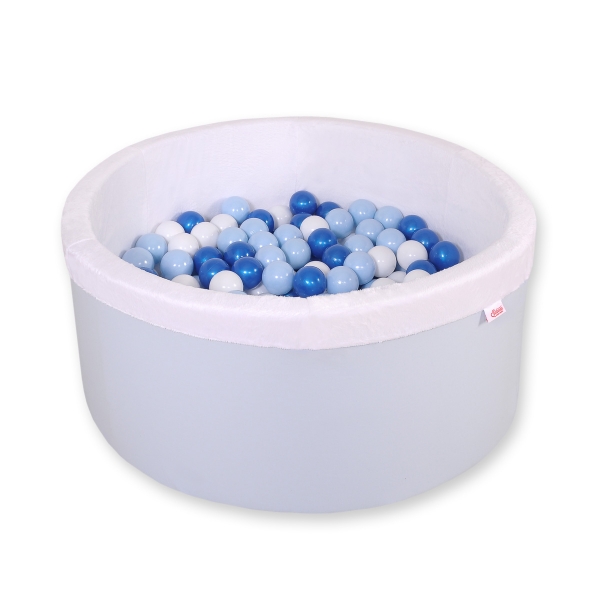 Bällebad aus Minkystoff mit Bällen 200st - blau
