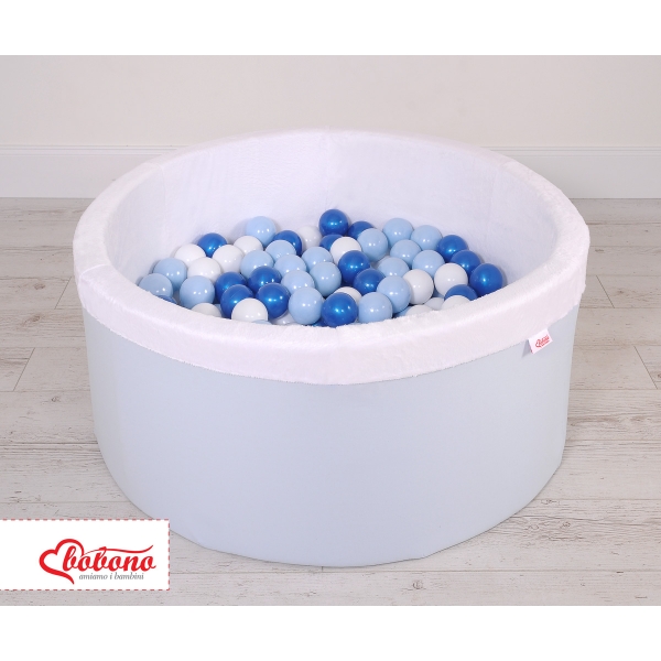Bällebad aus Minkystoff mit Bällen 200st - blau