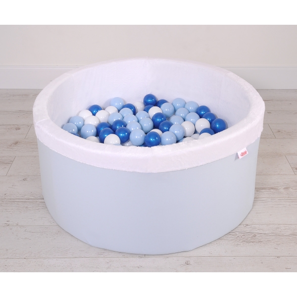 Bällebad aus Minkystoff mit Bällen 200st - blau