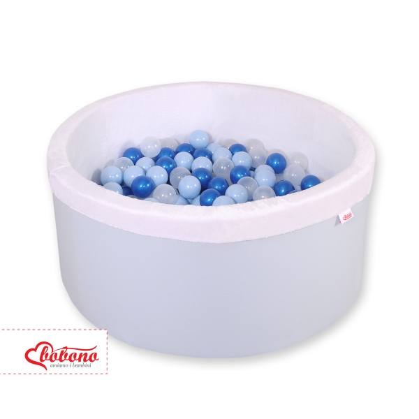 Bällebad aus Minkystoff mit Bällen 200st - blau