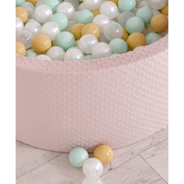 Bällebad aus Minkystoff mit Bällen 200st- blush