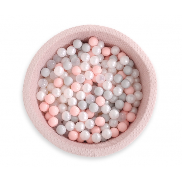 Bällebad aus Minkystoff mit Bällen 200st- blush