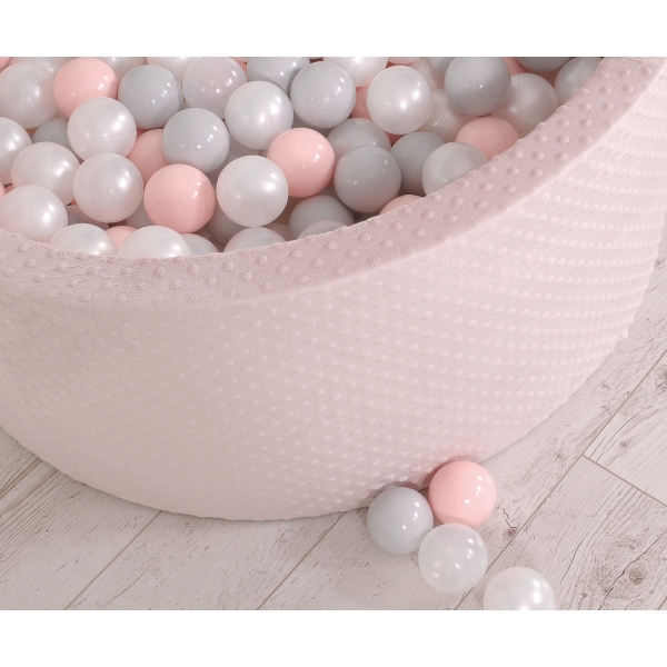 Bällebad aus Minkystoff mit Bällen 200st- blush