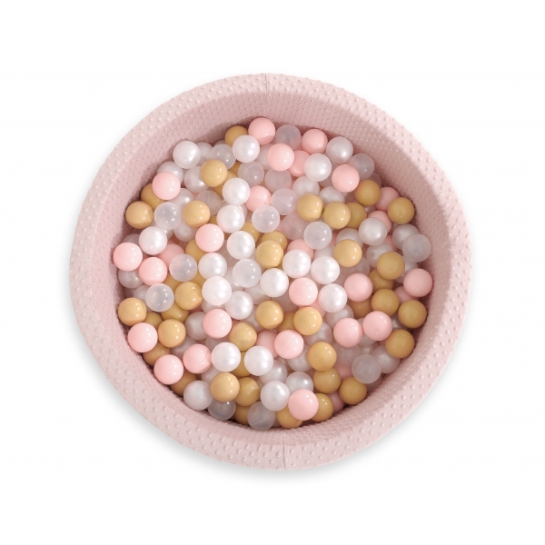 Bällebad aus Minkystoff mit Bällen 200st- blush