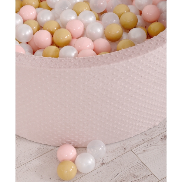 Bällebad aus Minkystoff mit Bällen 200st- blush