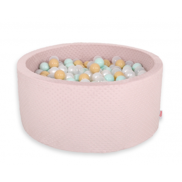 Bällebad aus Minkystoff mit Bällen 200st- blush