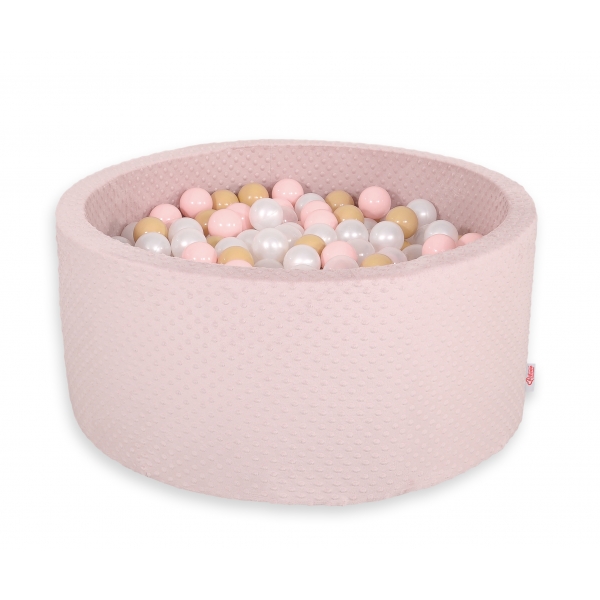 Bällebad aus Minkystoff mit Bällen 200st- blush