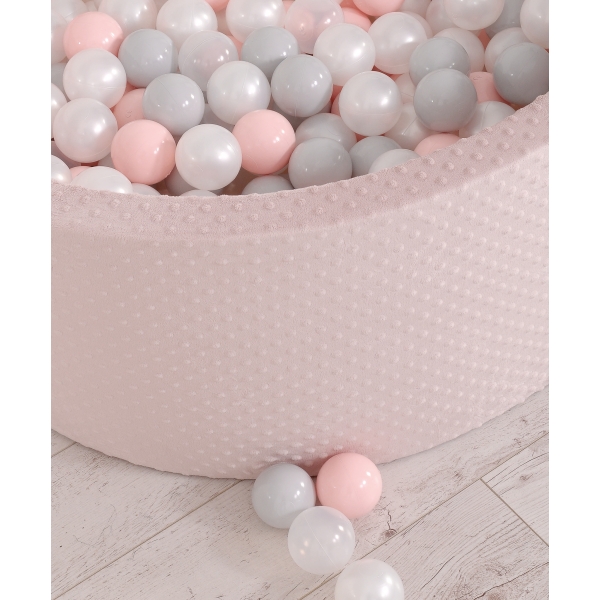 Bällebad aus Minkystoff mit Bällen 200st- blush