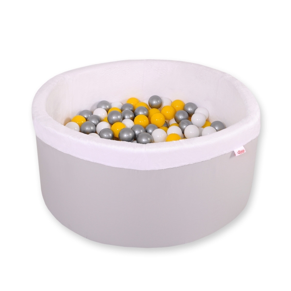 Bällebad aus Minkystoff mit Bällen 200st - grau