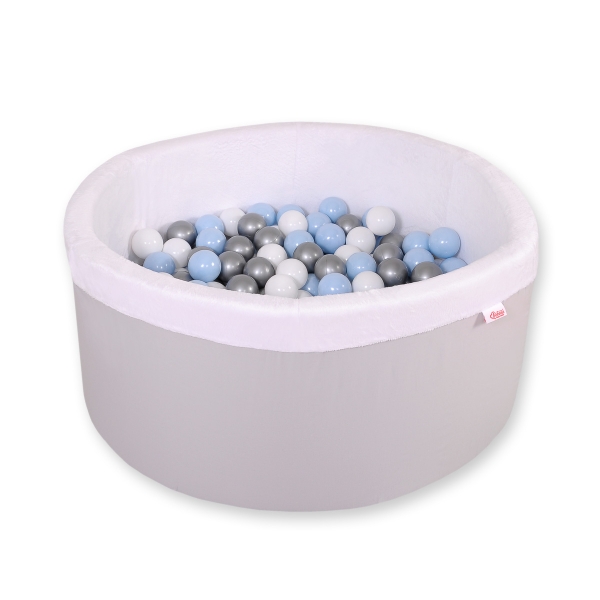 Bällebad aus Minkystoff mit Bällen 200st - grau