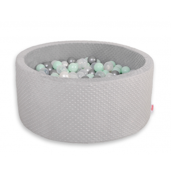 Bällebad grau aus Plusch
