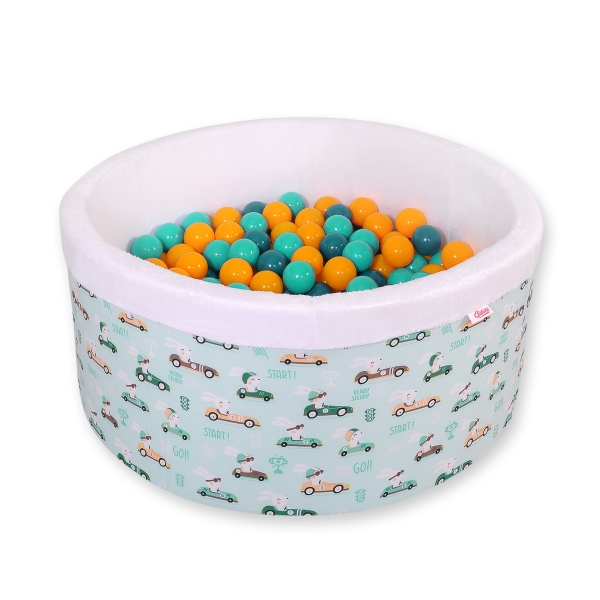 Bällebad aus Minkystoff mit Bällen 200st - minze Hazen