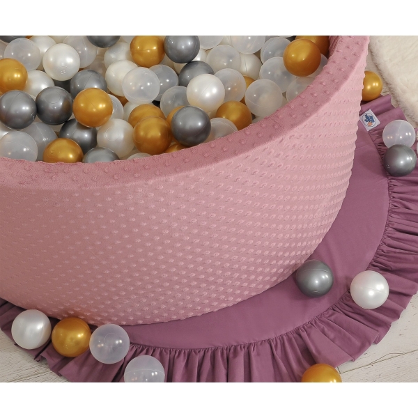 Bällebad aus Minkystoff mit Bällen 200st- pastellviolett