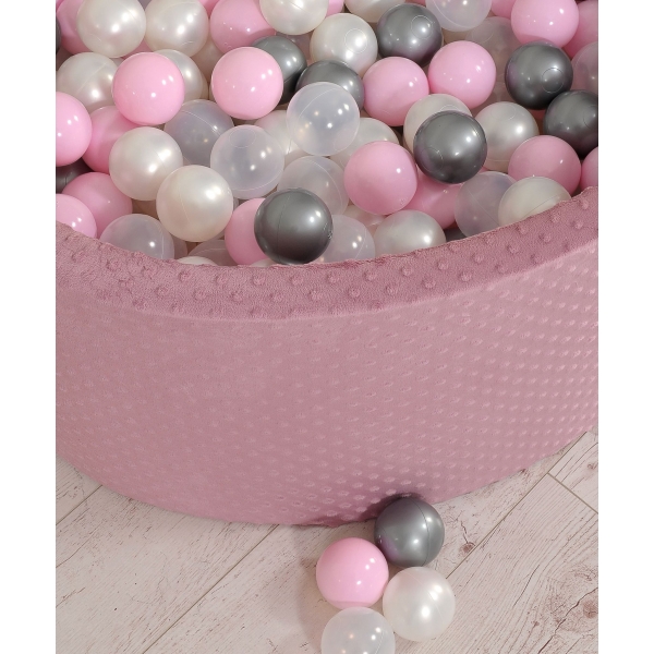 Bällebad aus Minkystoff mit Bällen 200st- pastellviolett