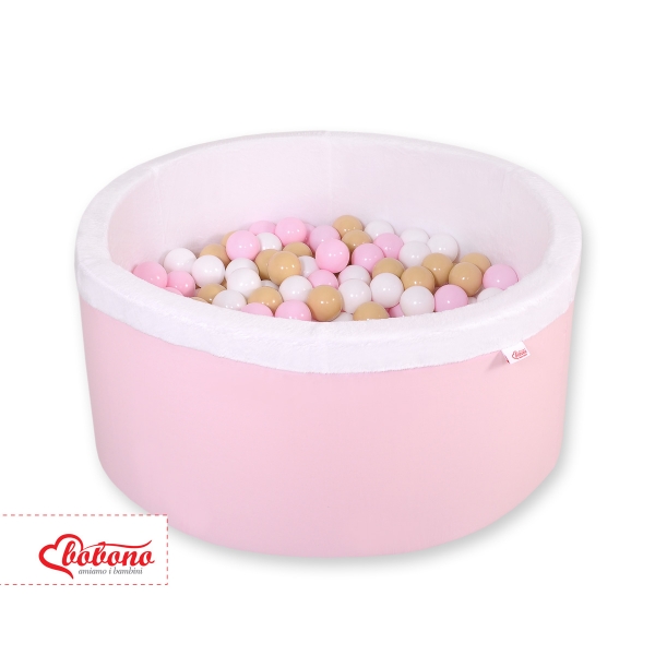 Bällebad aus Minkystoff mit Bällen 200st - rosa