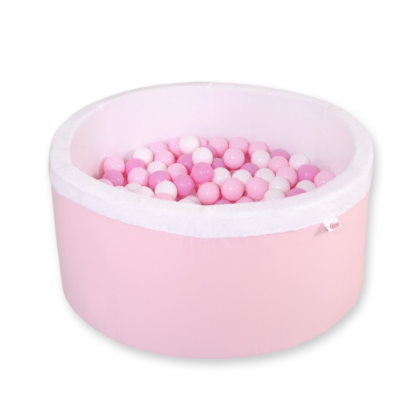 Bällebad aus Minkystoff mit Bällen 200st - rosa