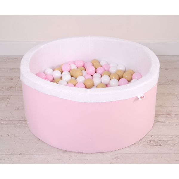 Bällebad aus Minkystoff mit Bällen 200st - rosa