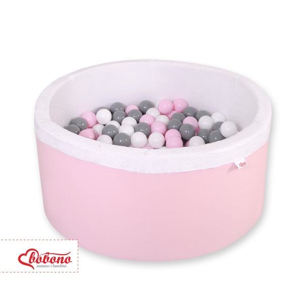 Bällebad aus Minkystoff mit Bällen 200st - rosa