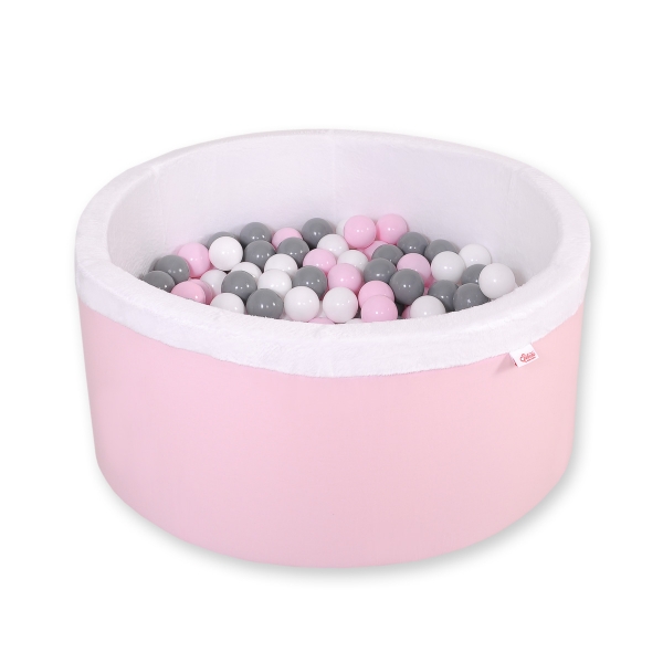Bällebad aus Minkystoff mit Bällen 200st - rosa