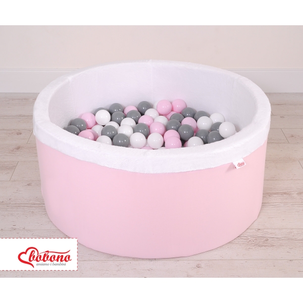 Bällebad aus Minkystoff mit Bällen 200st - rosa