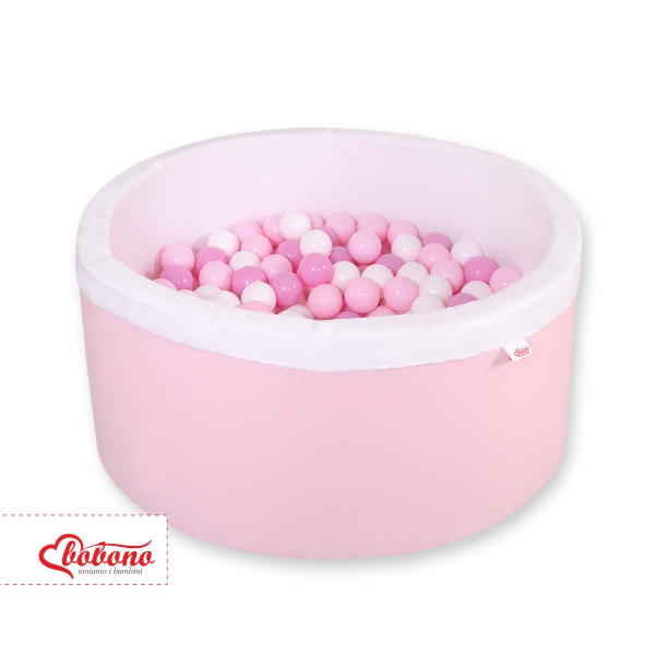 Bällebad aus Minkystoff mit Bällen 200st - rosa