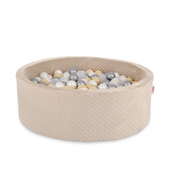 Bällebad Beige Minkystoff Höhe 30 cm 200st Bällen