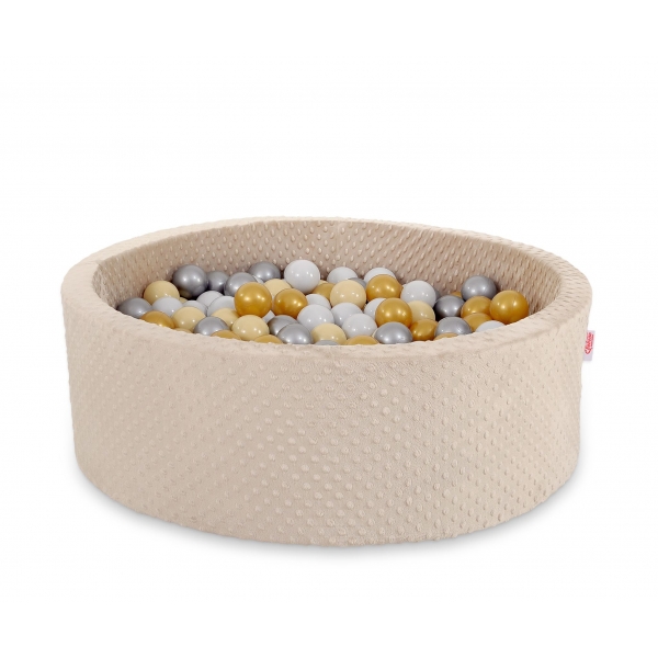 Bällebad Beige Minkystoff Höhe 30 cm 200st Bällen