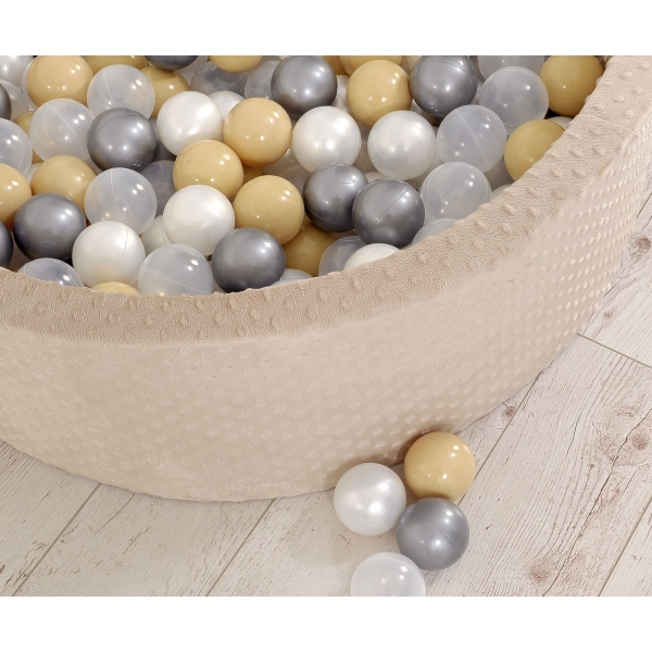 Bällebad Beige Minkystoff Höhe 30 cm 200st Bällen