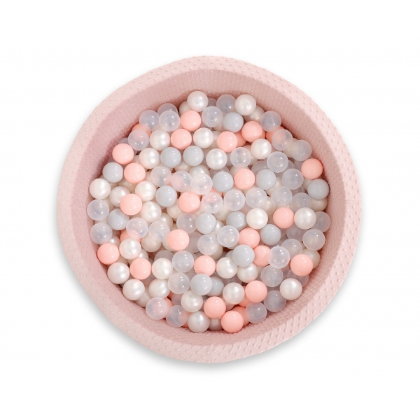Bällebad für Baby Höhe 30 cm Minkystoff mit Bällen 200st- blush