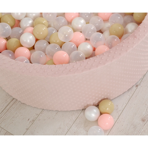 Bällebad für Baby Höhe 30 cm Minkystoff mit Bällen 200st- blush