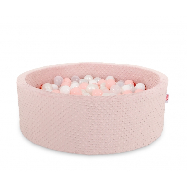 Bällebad für Baby Höhe 30 cm Minkystoff mit Bällen 200st- blush