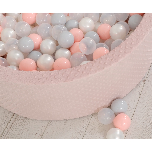 Bällebad für Baby Höhe 30 cm Minkystoff mit Bällen 200st- blush