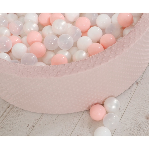 Bällebad für Baby Höhe 30 cm Minkystoff mit Bällen 200st- blush