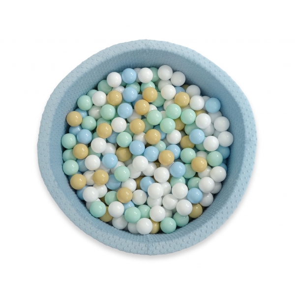 Bällebad für Babys 90 x 40 cm Minky mit Bällen 200st- misty blue