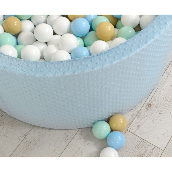 Bällebad für Babys 90 x 40 cm Minky mit Bällen 200st- misty blue