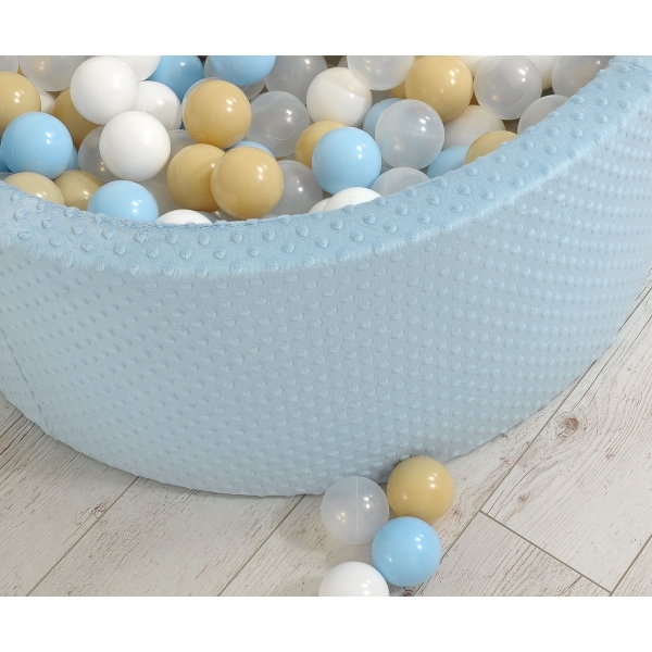 Bällebad für Babys 90 x 40 cm Minky mit Bällen 200st- misty blue