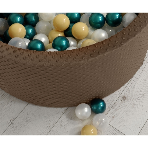 Bällebad für Babys 90 x 40 cm Minky mit Bällen 200st- Schokoladen